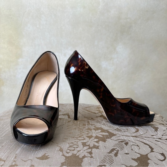 Giuseppe Zanotti tortoise patent leather platform heels size 6 / 36 - Picture 1 of 6